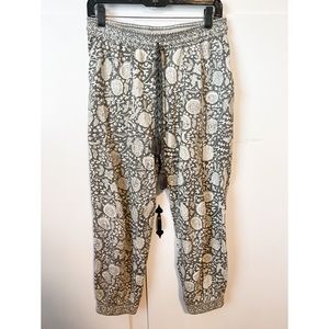 Cleobella Grey Floral Joggers, Size Small